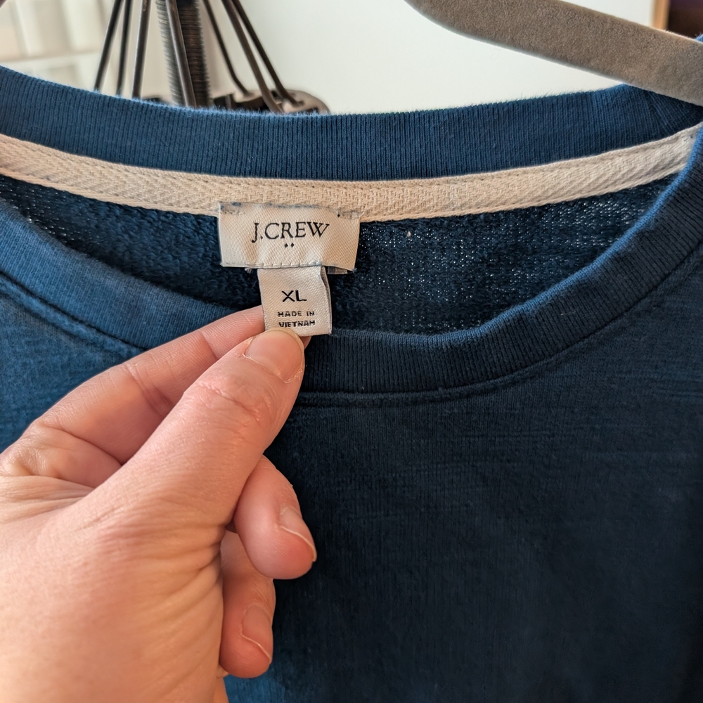 J.Crew Navy Crewneck Sweatshirt - XL